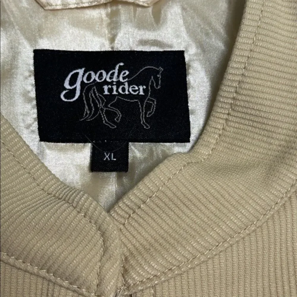Goode Rider Corduroy Vest Womens XL Horse Riding Equestrian Zip Outerwear Tan
